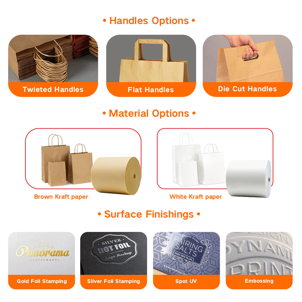 Luxury Custom Logo White Kraft Paper Gift Bags - Eco-Friendly & Stylish For Clothing Brands