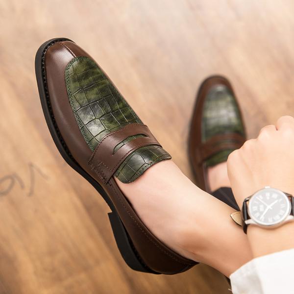Textured ODM Mens Leather Dress Shoes Handmade Italian Style For Business Men
