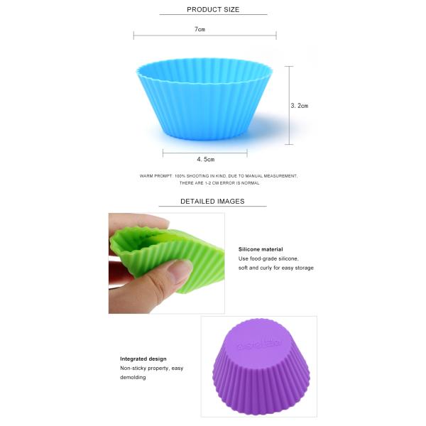 10g Microwave Safe Round Shape Silicone Cake Molds