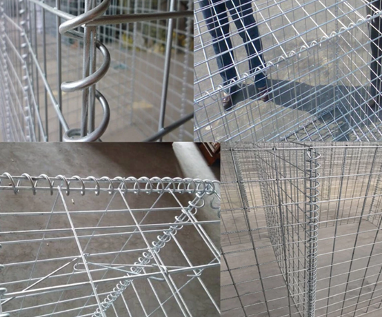2.5mm-6.0mm сваренная клетка сетки Gabion коробки Gabion со стопорными штифтами и укреплением спиралей