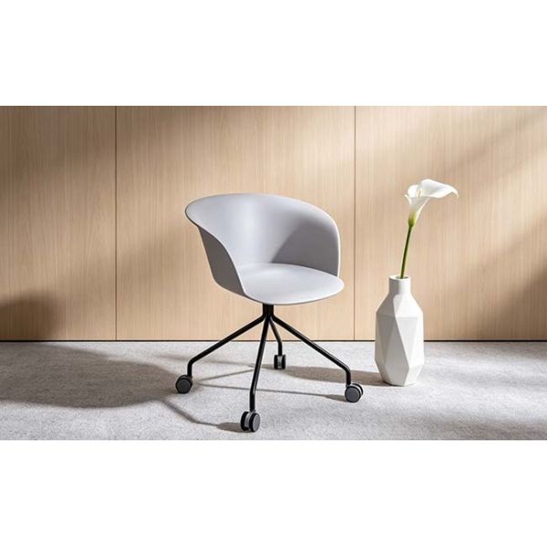 Minimalist PP Swivel Conference Chair Fixed Non Swivel Stability With Rolling Mobility