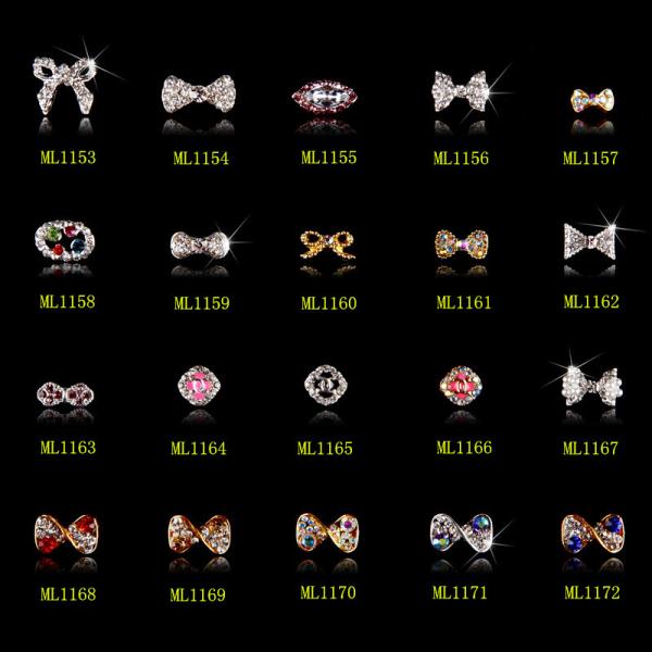 Hot NEW Wholesale Alloy Jewelry 3D Nail Art Jewelry Nail rhinestones Sticker Supplier Number ML1153-1172