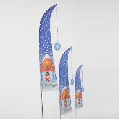 Christmas Garden Flag snowing house