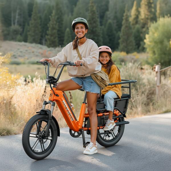 Rear Basket and Strong Load Capacity All Terrain Cargo Electric Bike with Fat Tires and Removable Battery