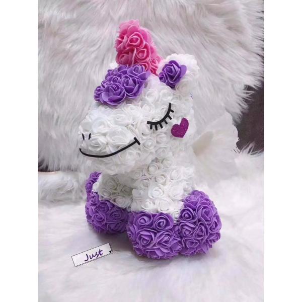 Wholesale Preserved rose bear with heart popular size 25cm teddy bear of roses