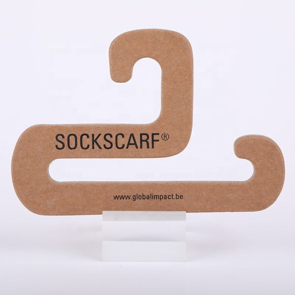 Plastic-Free Kraft Paper Sock Hanger | FSC Custom Retail Display Hook