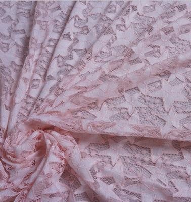 2017 Hot Sale Pink Hollow-out the Five-Star Flower Fall-Plate Stitch  Lace  Fabrics