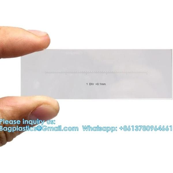 Lab Microscope Slides DIV 0.1 Mm Calibration Slide Length 50 Mm Horizontal Scale Ruler-Linear Scale Stage Micrometer