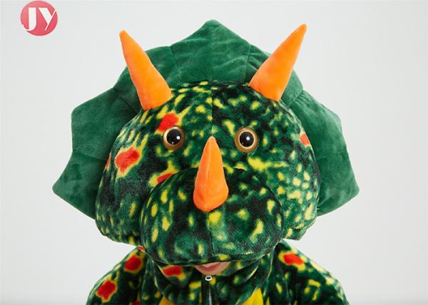 Wholesale Polyester Fluffy Flannel Fleece green African dinosaur Kigurumi onesie pajamas