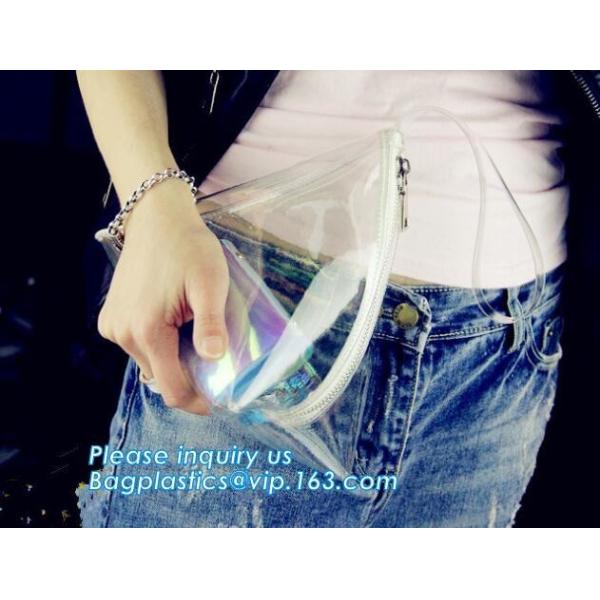 PVC Women Hologram Bag Hand Clutches Small Chain Ladies Transparent Laser Handbag, DIY Transparent Clutch Tote Bag