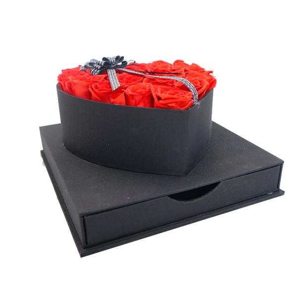 Heart Shaped Fresh Preserved Rose Gift Box For Wedding Decoration