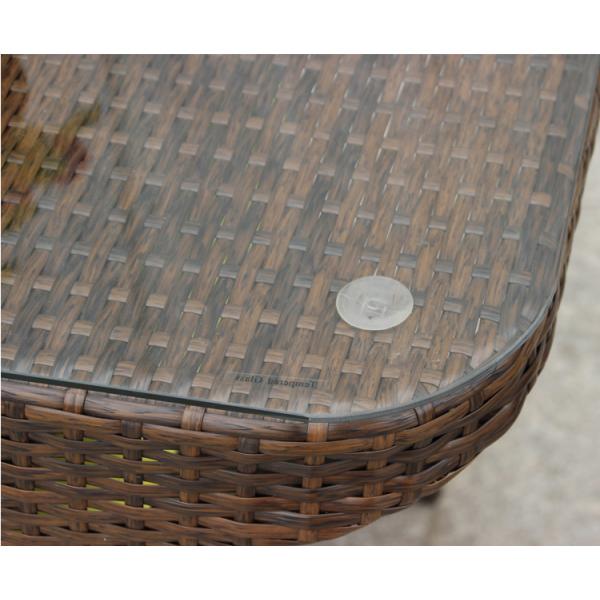 Outdoor Rattan Furniture for Coffee Shop Tempered Glass Top Table and Chair Set