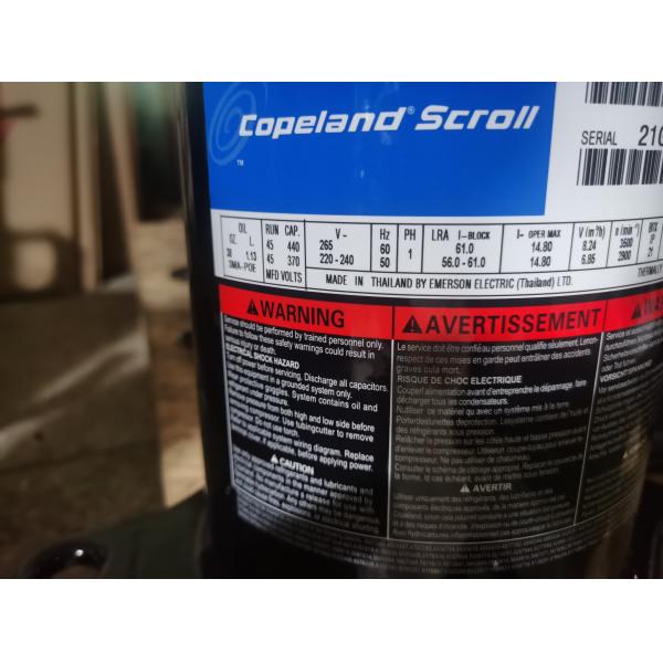 Компрессор холодильника компрессора ZB76KQE-TFD-550 переченя 10HP Copeland коммерчески