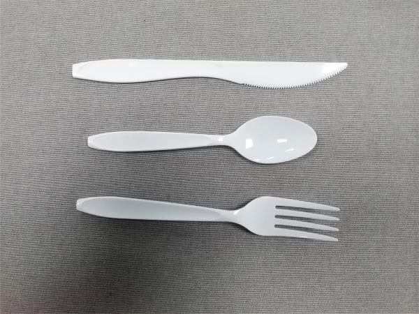 Heavyweight Disposable  Plastic Flatware,Ps Cutlery Sets ,7 Inch White Knife,Fork ,Spoon disposable plastic knives