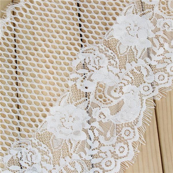 2017 Newest Fashion style ivory border eyelash tassel dress trimming french lace trim wholesale