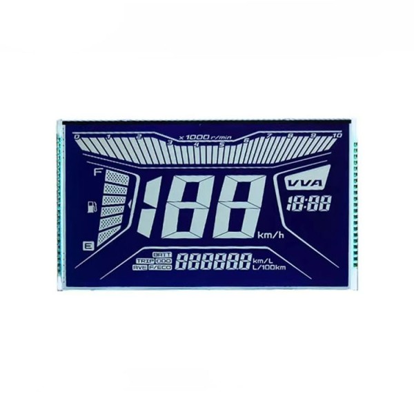 High Contrast Ratio HTN Negative 4.5V Monochrome Custom Speedometer Segment LCD Display 122x69mm for Motorcycles