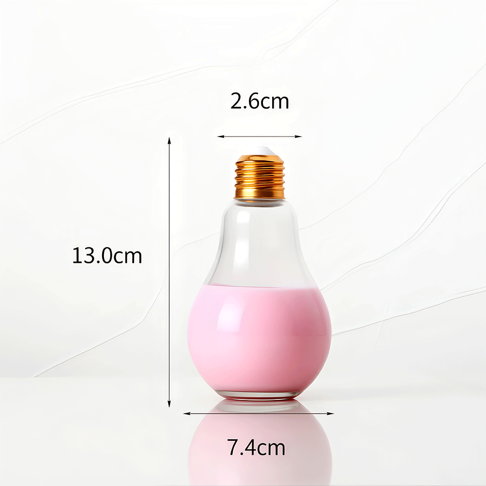 Round Shape Clear Glass Light Bulb Glass Bottle With Screw Cap For Beverage Packaging