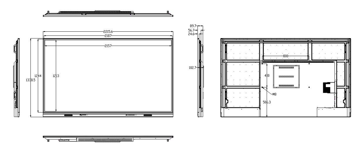 350cd/M2 105 дюйм ультракрасное взаимодействующее Whiteboard DLED с АУДИО AV