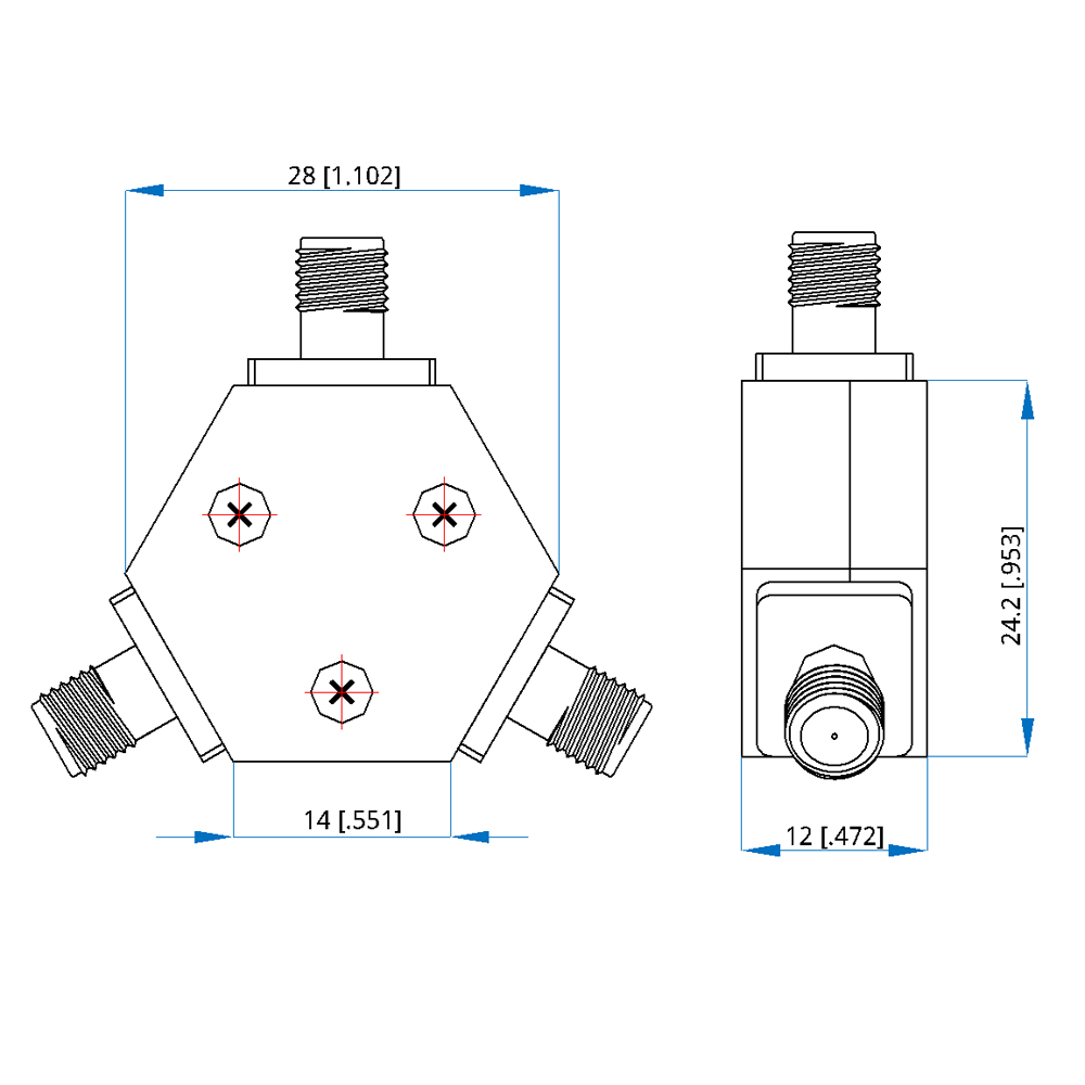 Водовод Wilkinson SMA Комбинатор расщепления мощности DC 12.4G