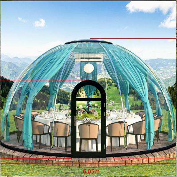 18-20 Person Transparent Wind Resistant Dome Prefab House for Hotel and PC Accommodation Solution