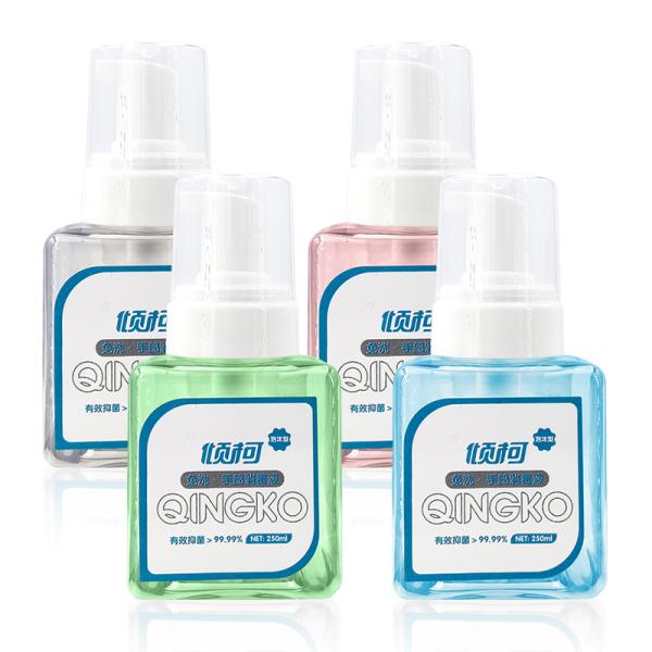 Free Sample 250ml Empty Custom Plastic Square Hand Sanitizer Foam Cleaning Packaging Hand Wash Liquid Soap Foaming Pump Bottles