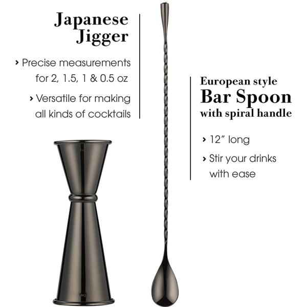 Classic Design 11-Piece Bartender Kit Cocktail Smoker Set 750ml/600ml for Manufacture