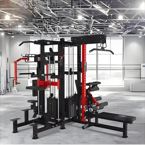 Four Person Station Flying Bird Gantry Smith Squat And Bench Press Machine Commercial Squat Stand Household Multifunctional Fitness