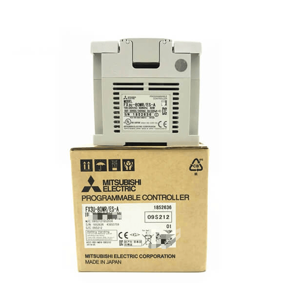 FX3U-80MR/ES-A high-performance compact PLC featuring 80 integrated I/O points (40 digital inputs/40 relay outputs)