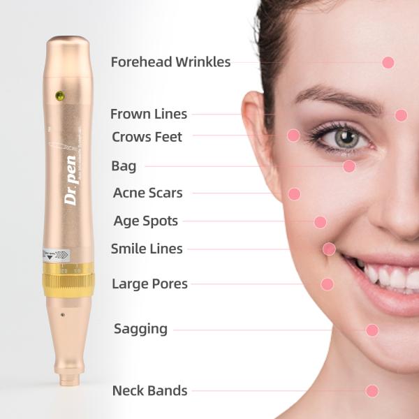 Pluma micro recargable de Derma con 5 velocidades llanas de la vibración controladas para el balneario