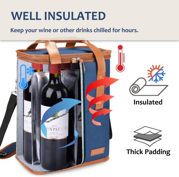 Xl Custom Insulated Cooler Bag Pouch For Groceries Wine 6 Bottles 8.6X7.1X12.5