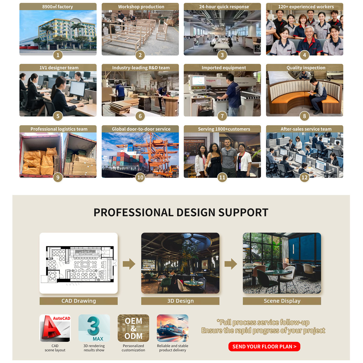 Wholesale Custom Modern Durable Easy Clean Booth Seating Sets for Commercial Restaurant Furniture