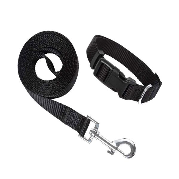 Woven Logo Harness Leash Set Nylon Soft Pet Dog Collar Multiple Colour