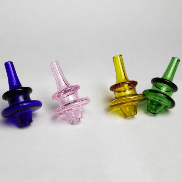 Universal Colored Glass Bongs Accessories Ufo Carb Cap Hat Style Dome