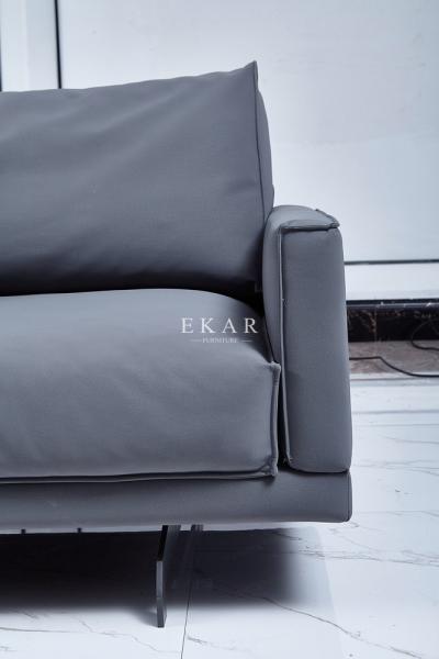 Modern Living Room Furniture Metal Legs Leather Sofa  AW-1815
