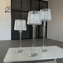 Candeeiro único Decoração de mesa de casamento Candeeiro de cristal transparente