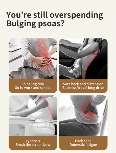 Portable Back Massager for Home Office Use Heating maintains a constant temperature of 40–45°C gentle and not scalding to the skin Effectively relieves back pain caused by prolonged sitting