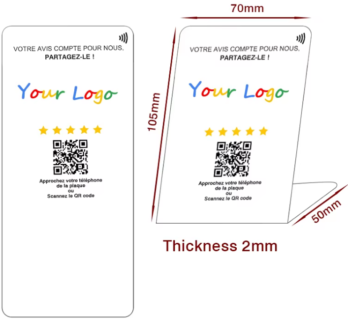 Custom Plastic Google Review NFC Stand Printing Acrylic Restaurant Table Display Stand For Resterant & Hotel