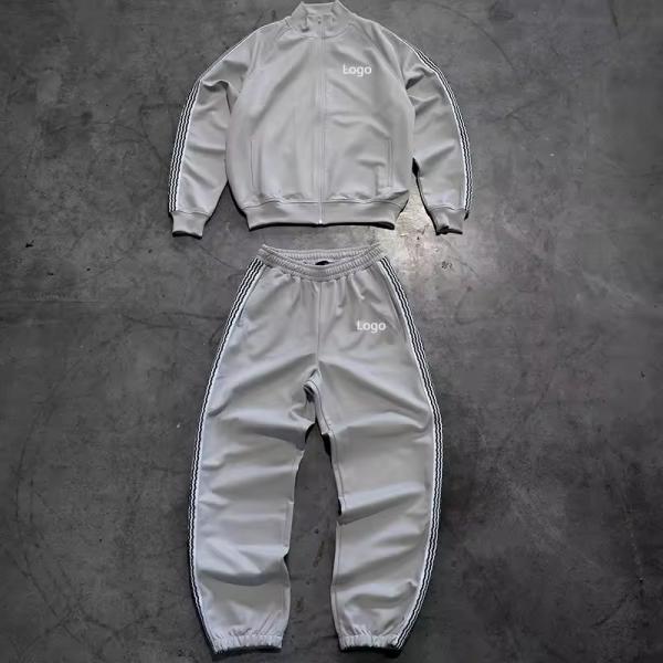 Clothing Manufacturers Custom Blank Activewear Windbreaker Embroidery logo Zip up Jacket Baggy Sweatpants Track Suit for Men