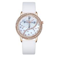 bande en cuir blanche de Genuinle de bracelet en cuir de 10mm de montre blanche de quartz