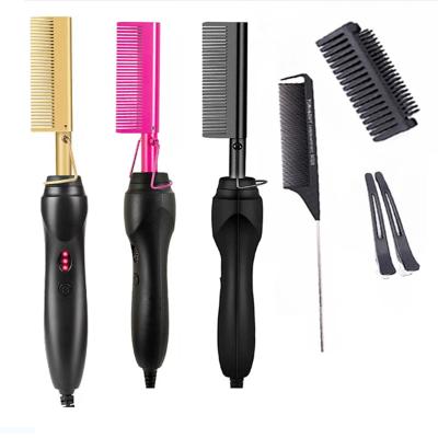 Peigne chauffante Légalisateur de cheveux Peignes à chaleur Céramique Multifonctionnel de cuivre Peigne à chaud électrique
