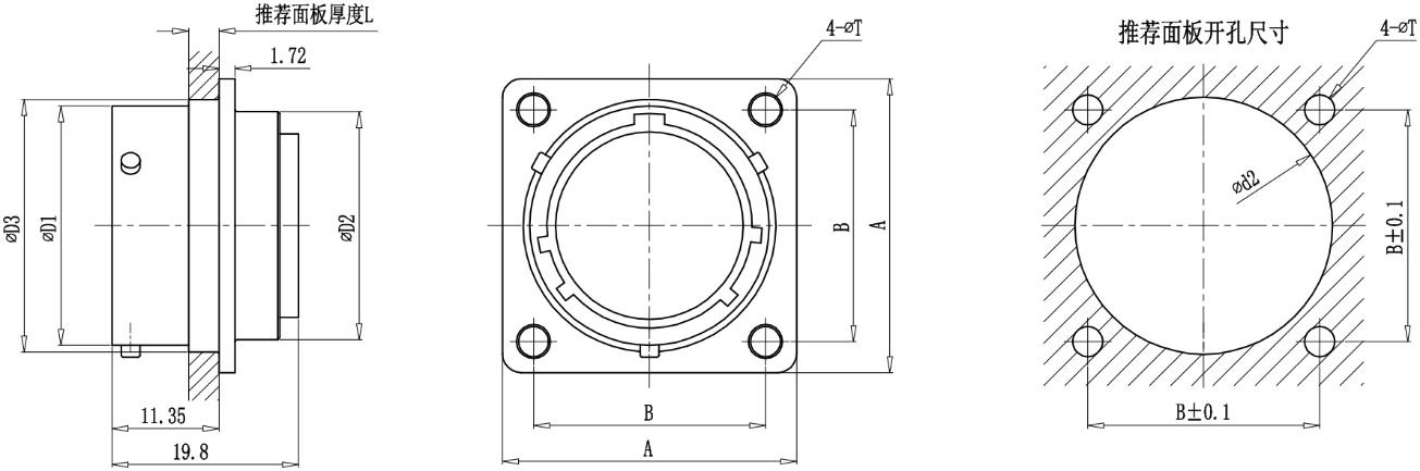 JY27508E12B35PN High-Reliability Circular Connector, Vibration Resistant, Gold-Plated Contacts, Bayonet Coupling, Multi-Pin Electrical Plug