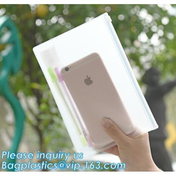 have fashion sense bag,classic cosmetic bag,space utilization,Pvc Document Clear Plastic Snap Button File Bag bagease