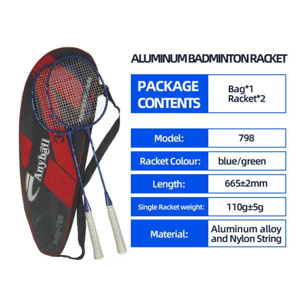 Power Trainer Badminton Racket Set Aluminum Alloy For Shuttlecock Sports 798 Anyball