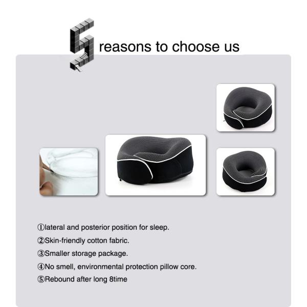 Customized Color U Shape Memory Foam Neck Pillow Soft Neck Support Travel Pillow Roll