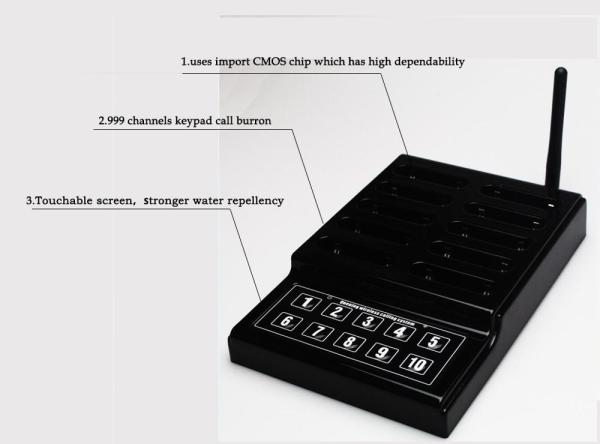 wholesale price fast food restaurant equipment wireless service coaster pager with vibrate sound flash alert