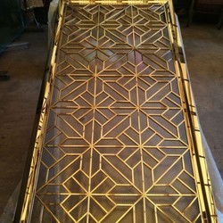 Tabique decorativo del oro del diseño de pantalla del panel del metal