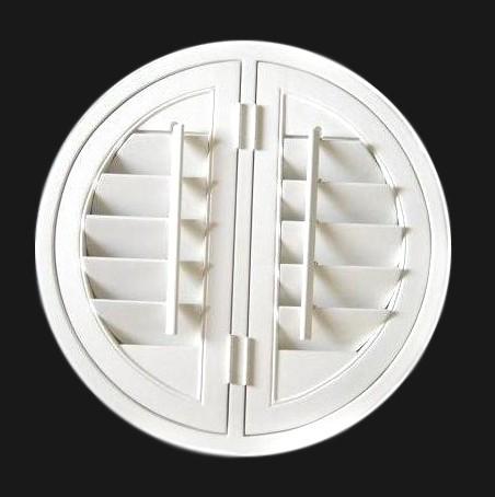 indoor 100% basswood round shutters for windows with standard tilt bar or hidden tilt bar