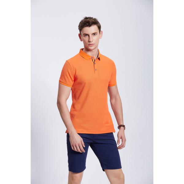 Customized Printed Orange Polo T Shirt ODM Available