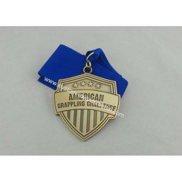 Pink Road Race Ribbon Medals 70mm Gold Plating With Soft Enamel