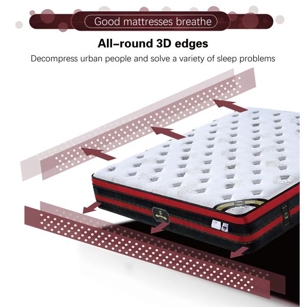 Modern Home Furniture Orthopedic Mattress with 3D Memory Foam and Independent Springs